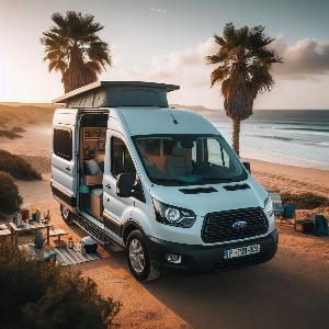 Ford Transit camper van, van life at the beach (5)